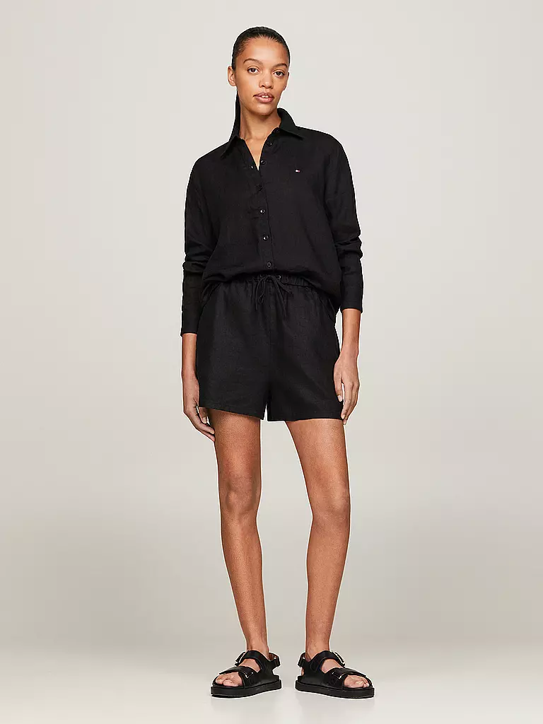 TOMMY HILFIGER Leinenbluse schwarz