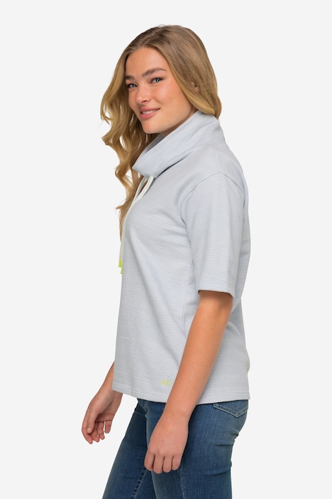 Sweatshirt, oversized, Ringel, Stehkragen, OEKO-TEX