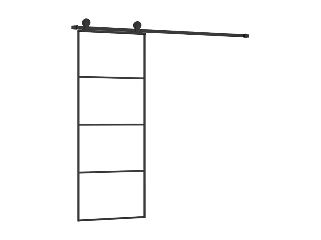 Porte coulissante avec kit de quincaillerie 76x205 cm Verre ESG