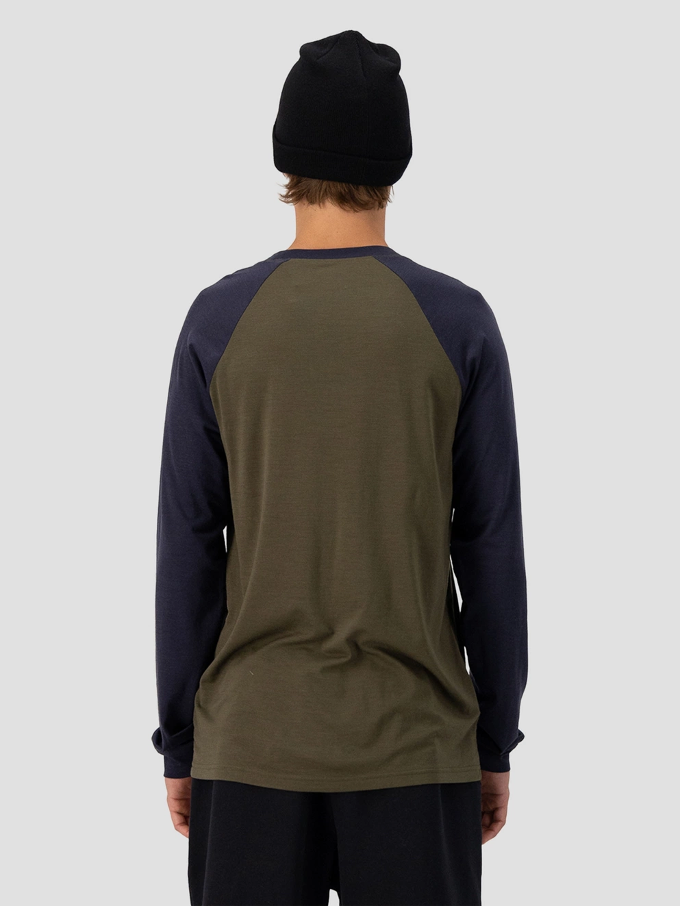Mons Royale Merino Icon Air-Con Raglan Base Layer Top dark olive/9 iron