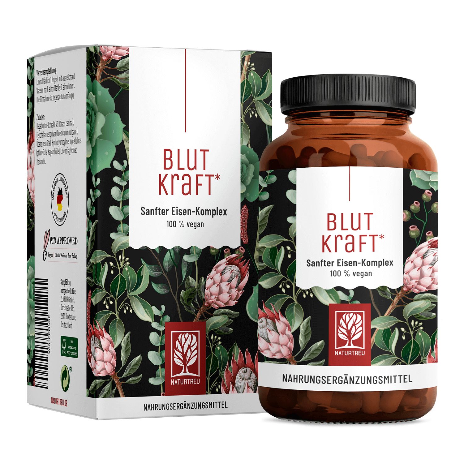 Eisen Komplex mit Fenchel, Vitamin C - gegen Eisenmangel - Blutkraft - NATURTREU®