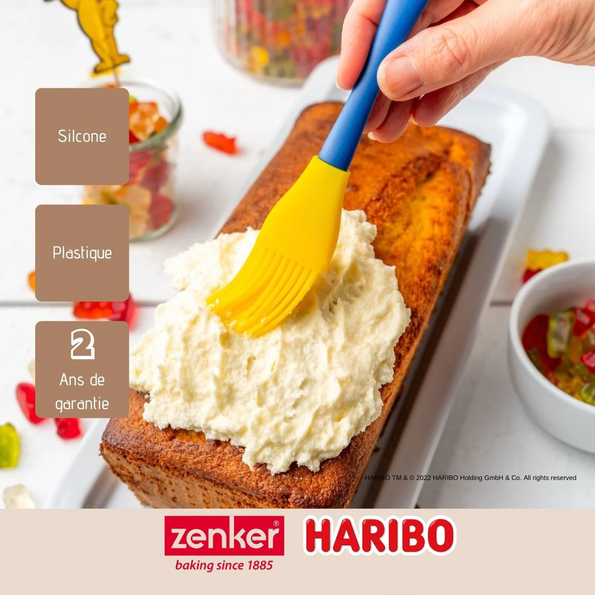 Pinceau de cuisine et pâtisserie 19,8 cm en poils silicone Haribo Zenk