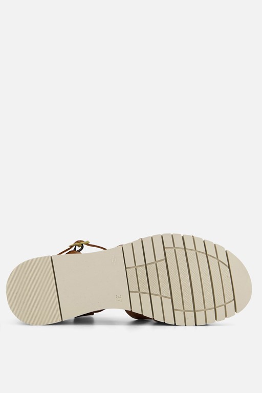 Aqa Sandalen met sleehak cognac Leer