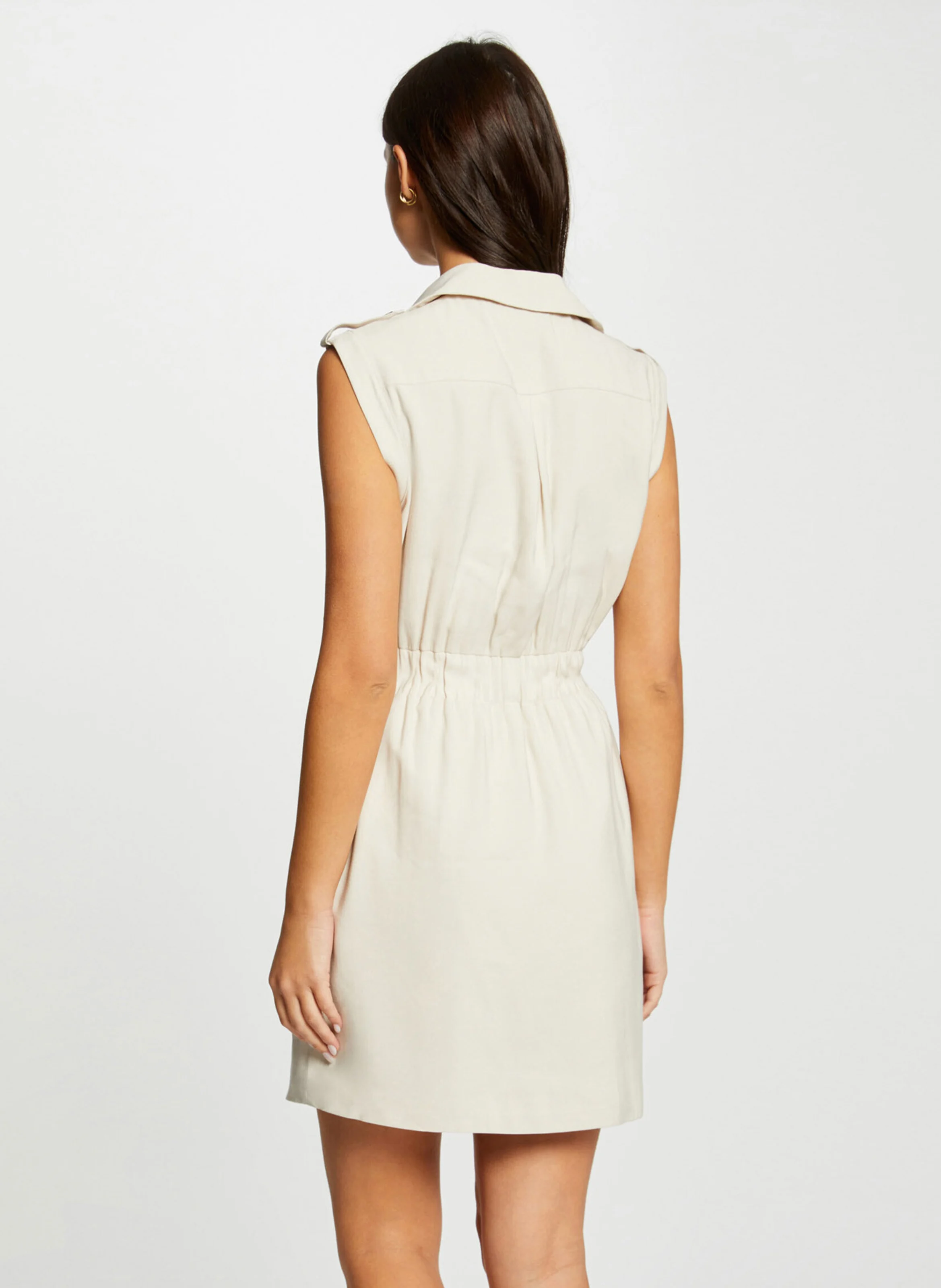 RCHAKRA - Robe courte col V| Beige