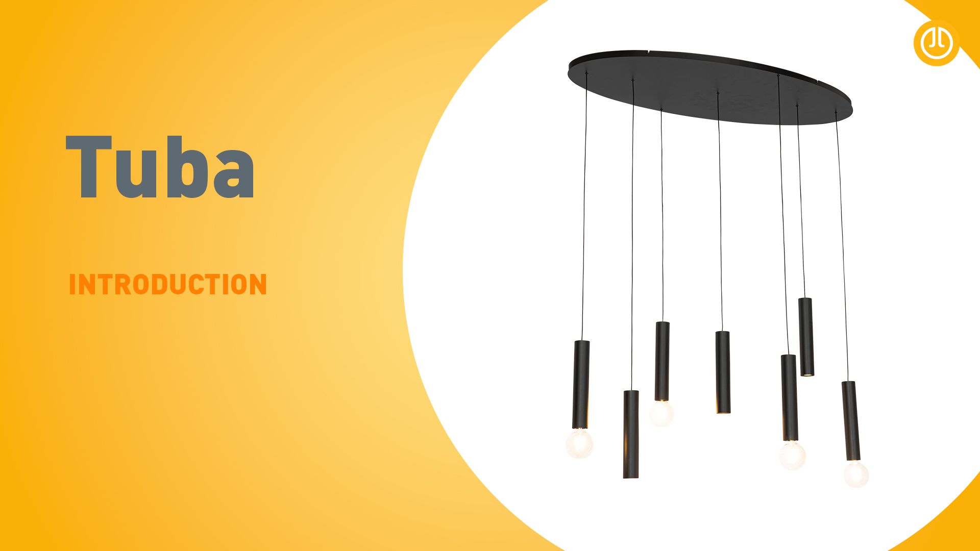 Design hanglamp zwart ovaal 7-lichts - Tuba