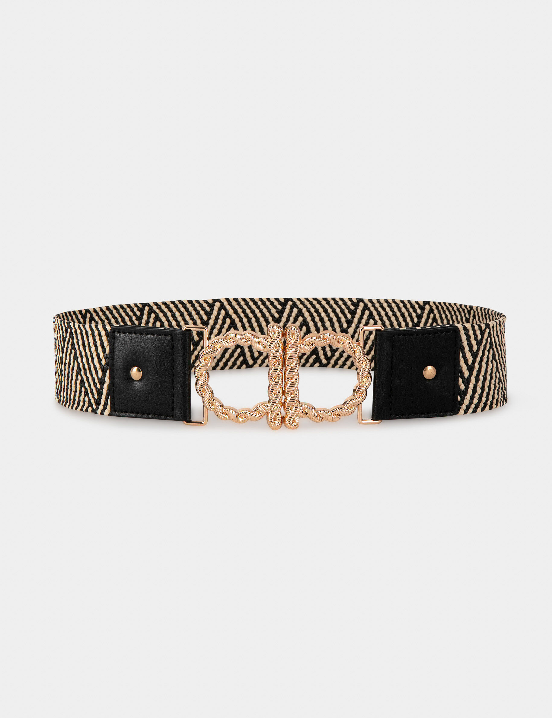 Ceinture à passants avec effet graphique noir femme - noir