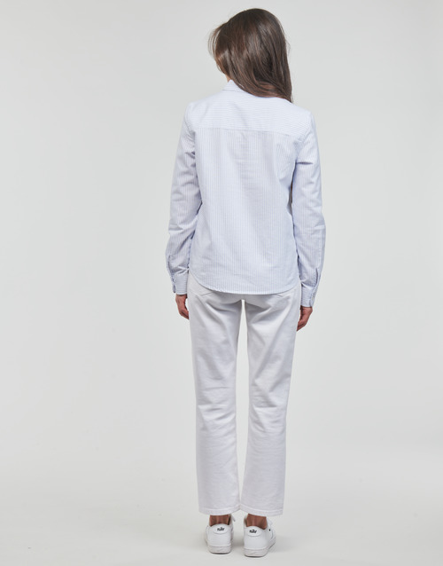 Pieces - PCIRENA LS OXFORD SHIRT - Blanc / Bleu
