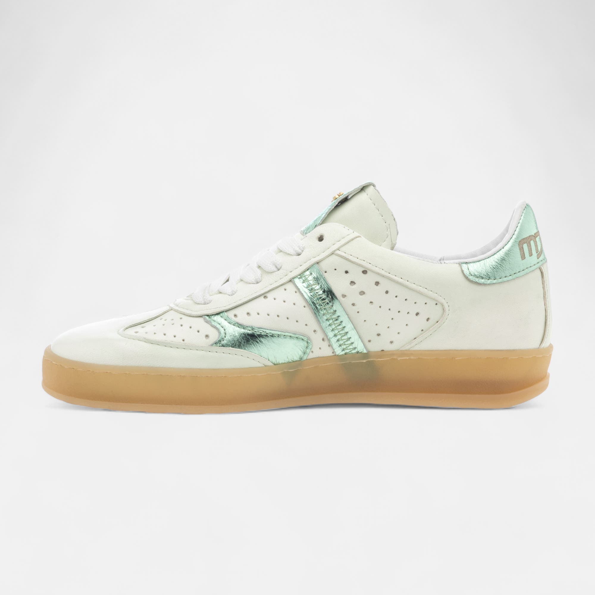 Baskets basses Femme en cuir vert clair