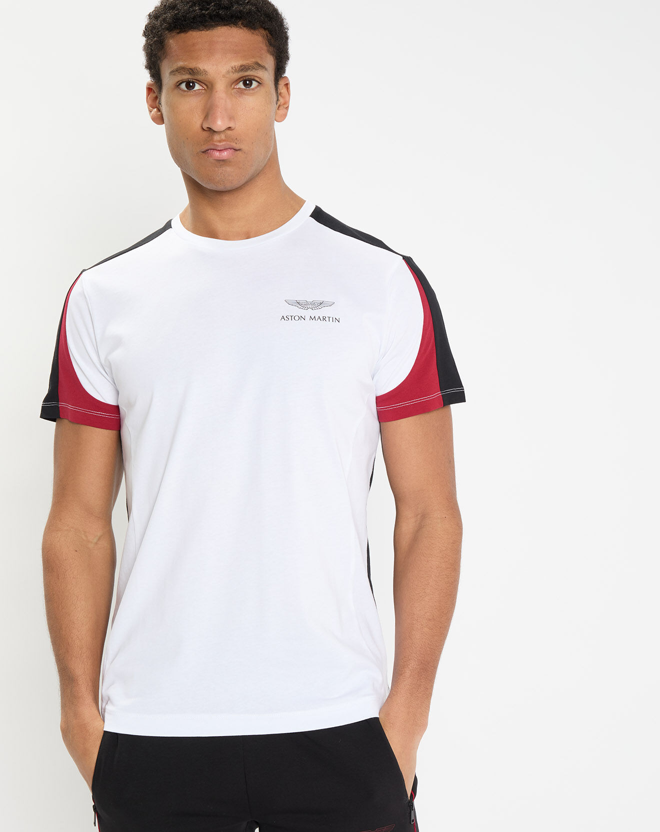 Hackett London T-Shirt Regular Fit Aston Martin Racing Raglan blanc/noir