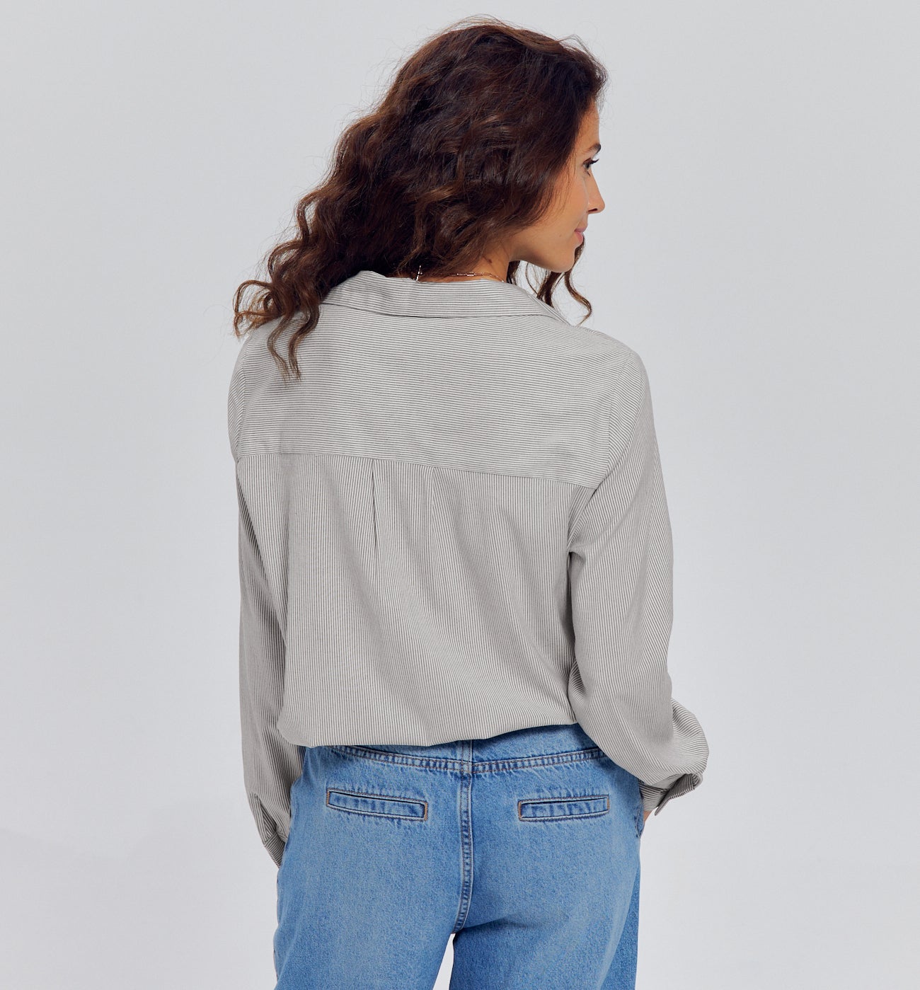 Blouse rayée oversize Femme - Rayé marine