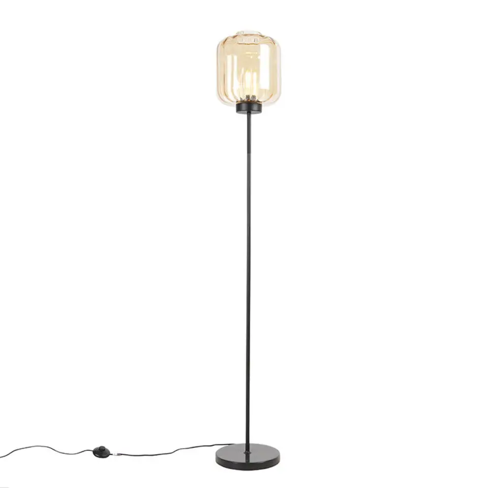 Qazqa vloerlampen qara beige e27