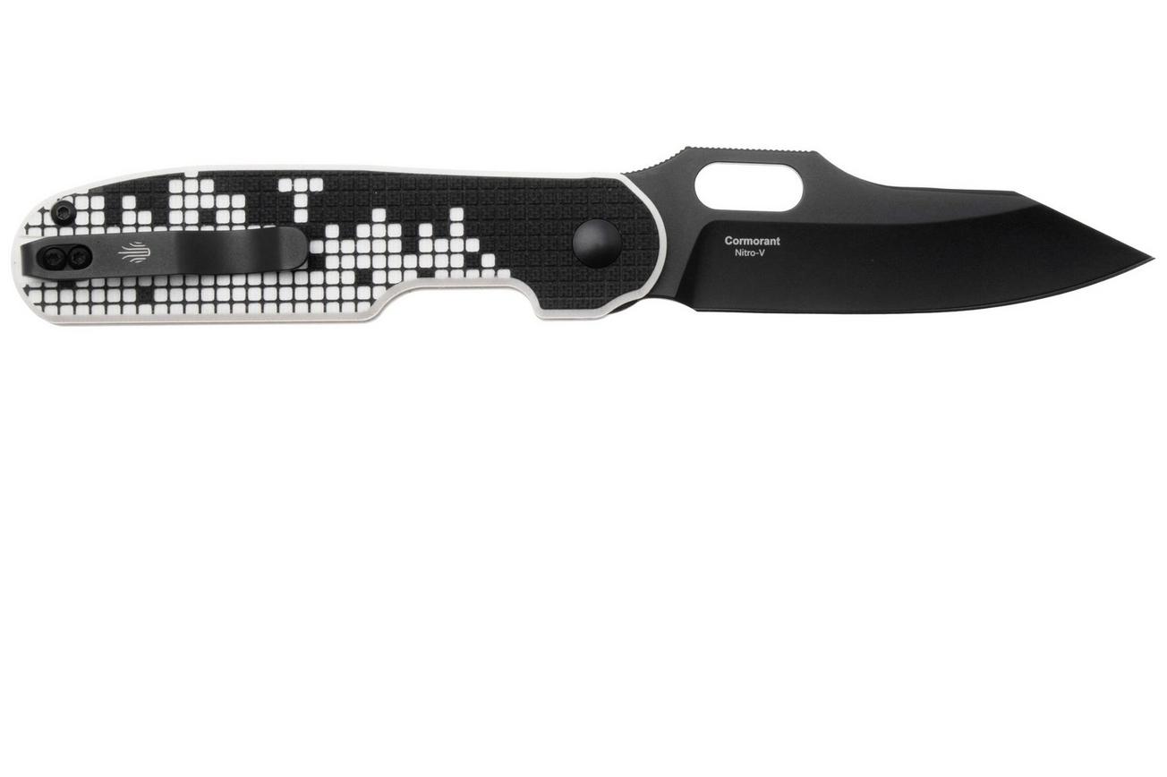 Kizer Vanguard Cormorant V3634A1, Black Nitro-V, Black and White G10, zakmes