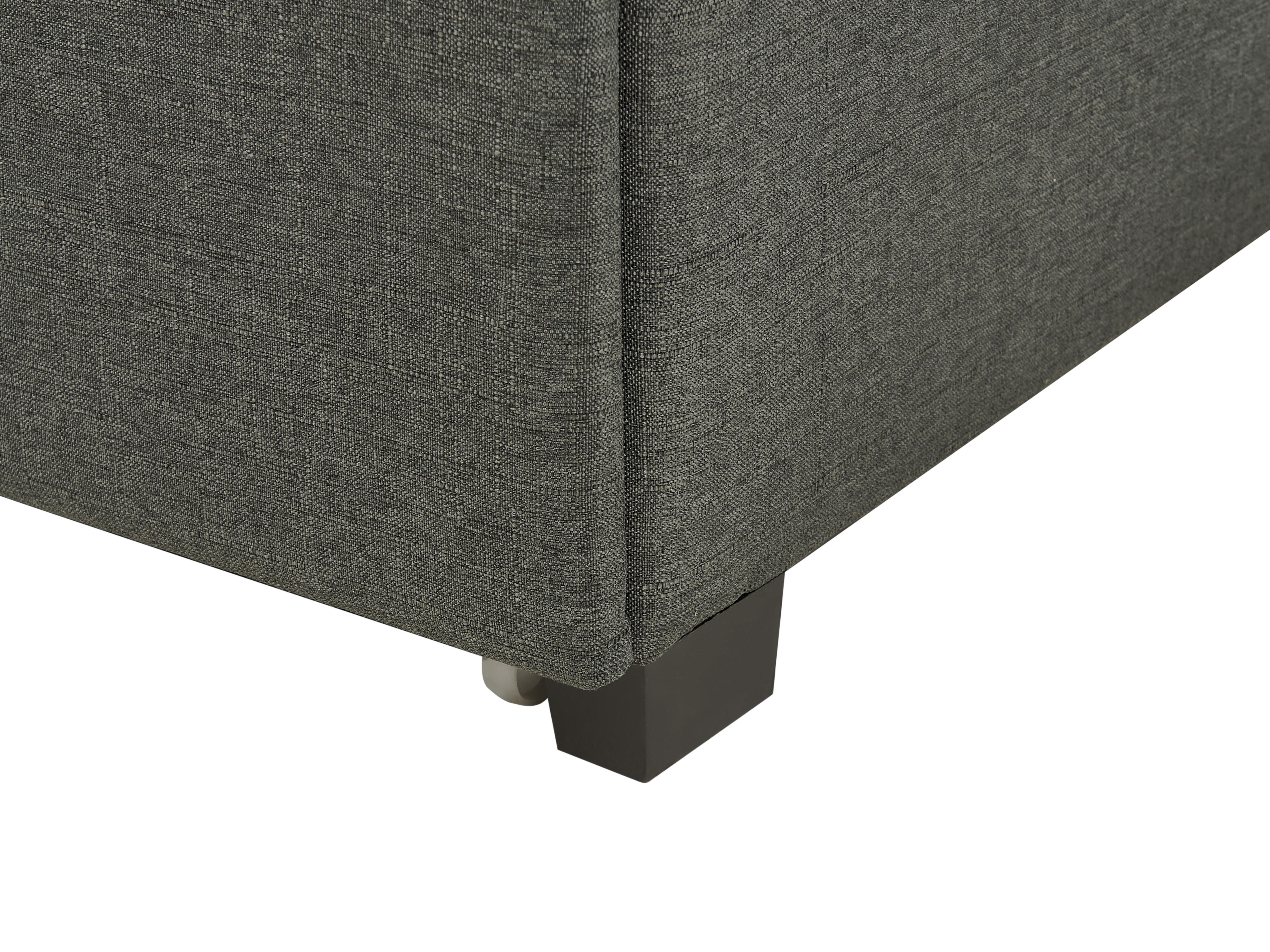 Bed met opbergladen Stof LA ROCHELLE 180 x 200 cm Donkergrijs