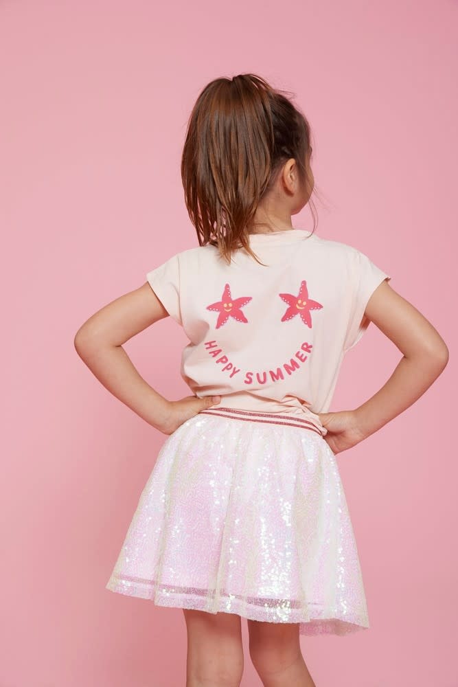 Jubel Jubel t-shirt met backprint - Lazy Lagoon l.roze