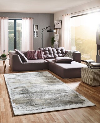 Webteppich MODENA 160 x 230 cm grau/gold