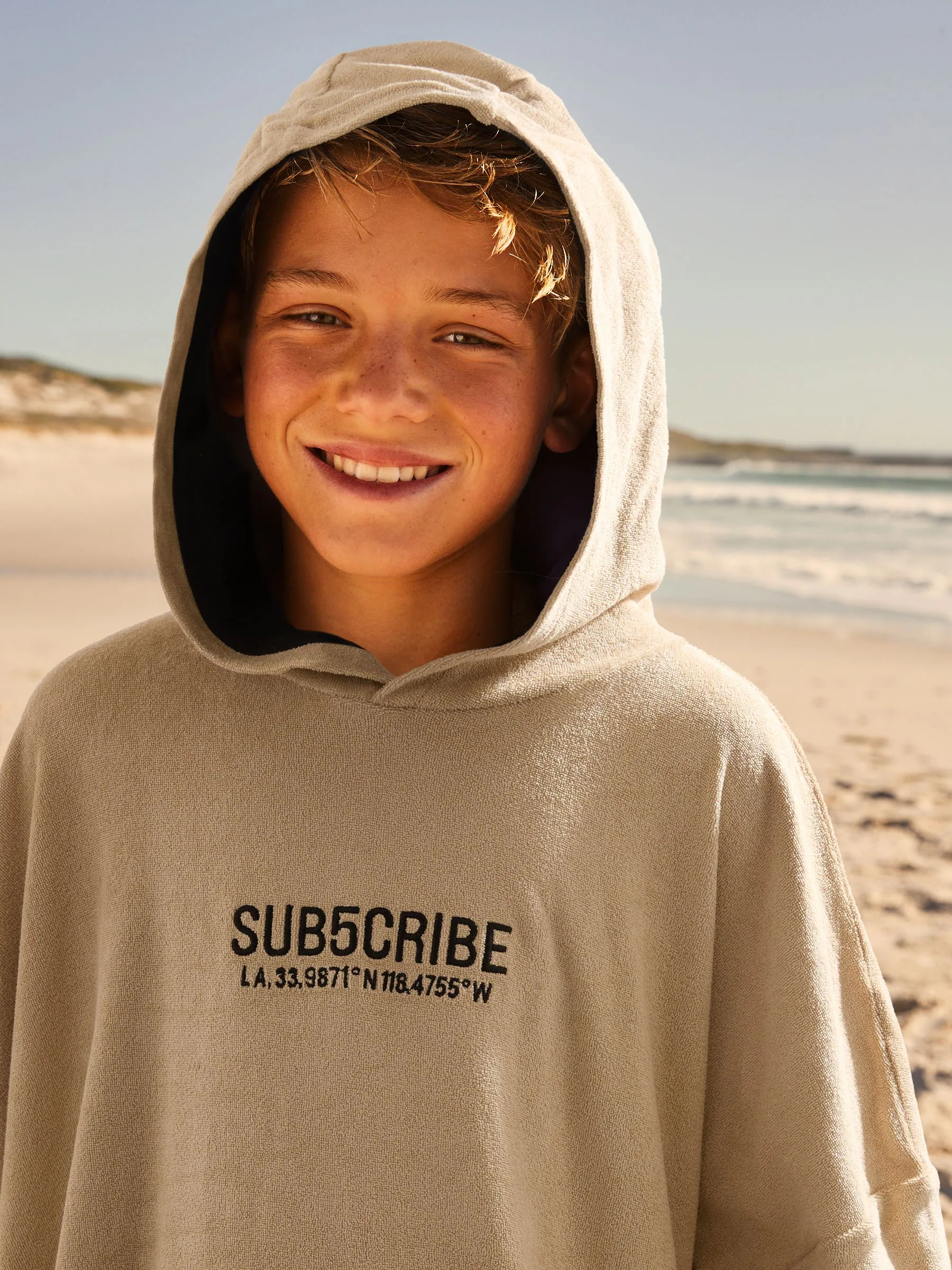 Zwart/bruin - Poncho handdoek (3-16jr)