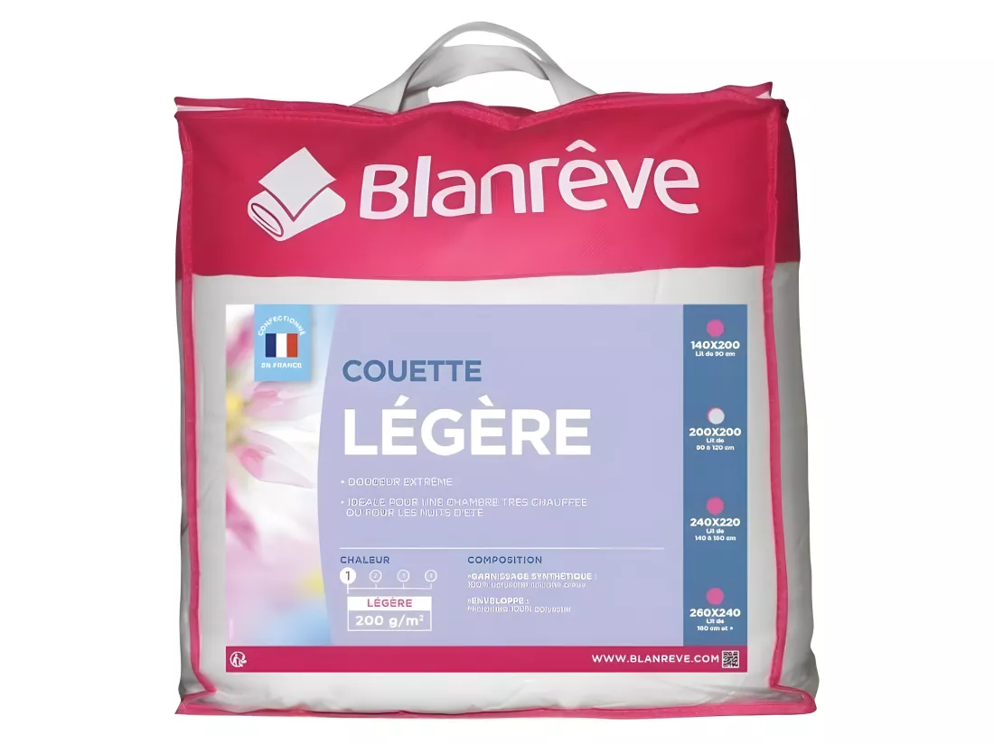 BLANREVE Couette legere en microfibre - 200 x 200 cm - Blanc