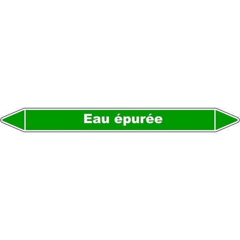 Marqueur de tuyauterie - Eau épurée - Vinyle laminé - NFX 08-105