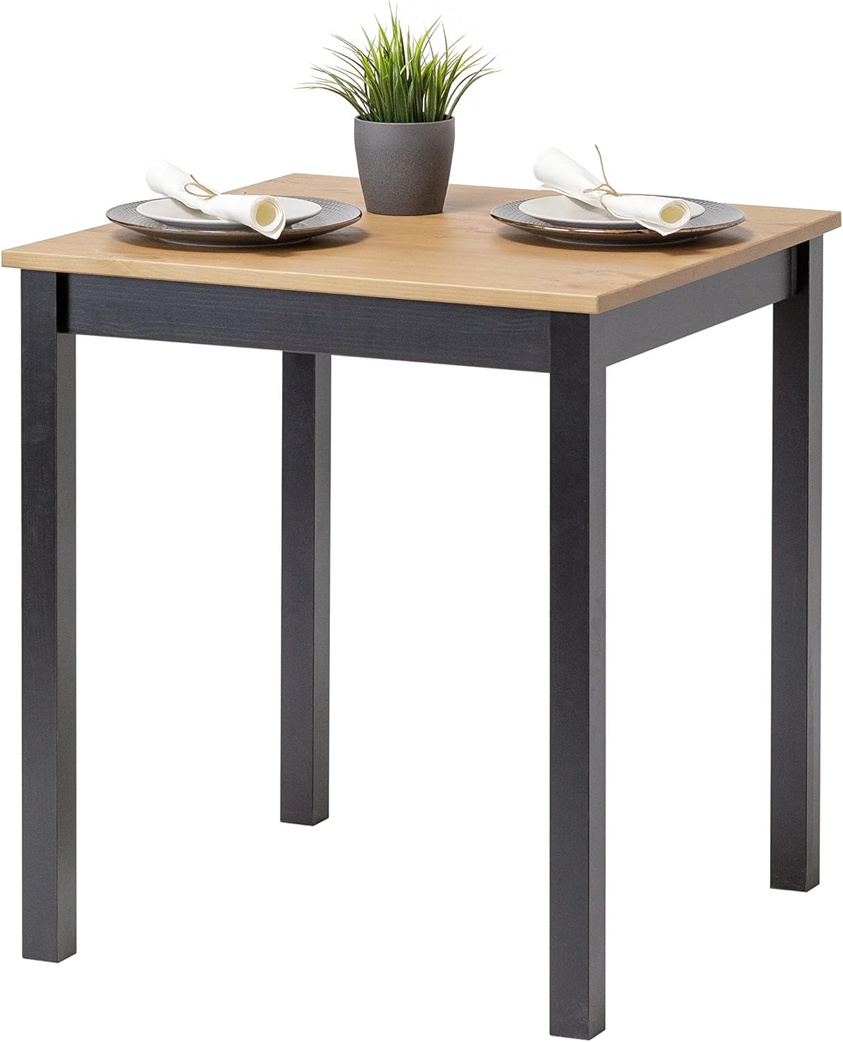 Esstisch Holz 70x70 - Esszimmertisch, Küchentisch, Holztisch für Esszimmer - Dining Table, Kitchen Table - Kleiner Esstisch Schwarz Braun