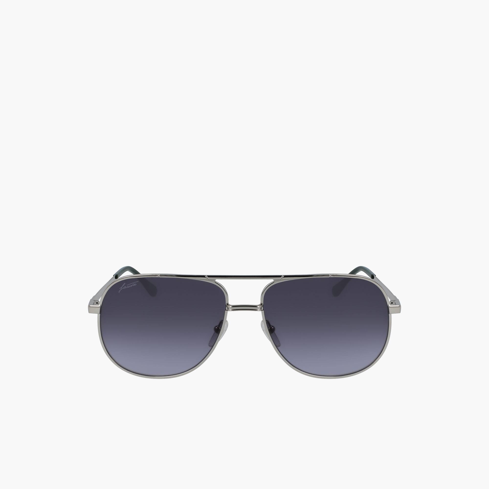 Signature 101 Navigator-Sonnenbrille aus Metall Sonnenbrillen - Grau - Lacoste - Unisex