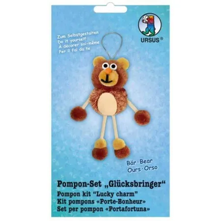 URSUS Bastelset Glücksbringer Bär aus Pompons, 19cm