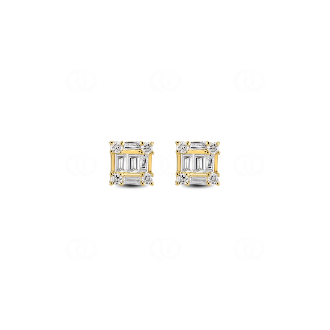 Ohrstecker 750/18 K Gelbgold mit Diamanten 0.38 ct H/si