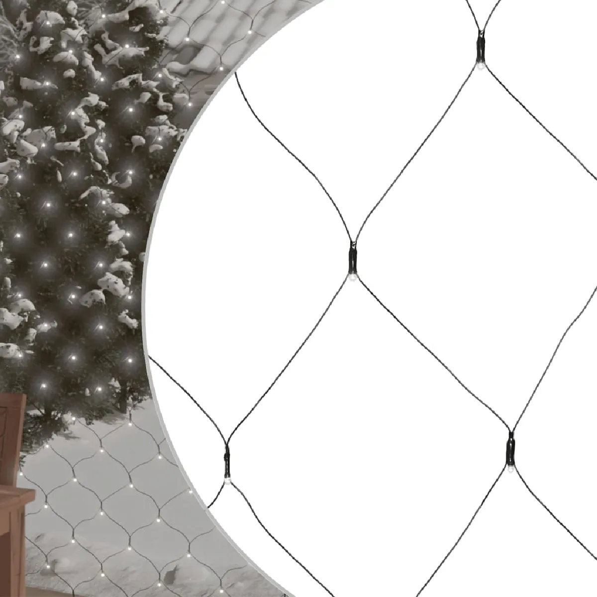 vidaXL Filet Lumineux Blanc Froid 4x4m