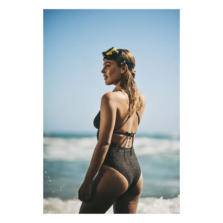 La Nouvelle Maillot 1 Pièce Gilda Métallisé | Noir