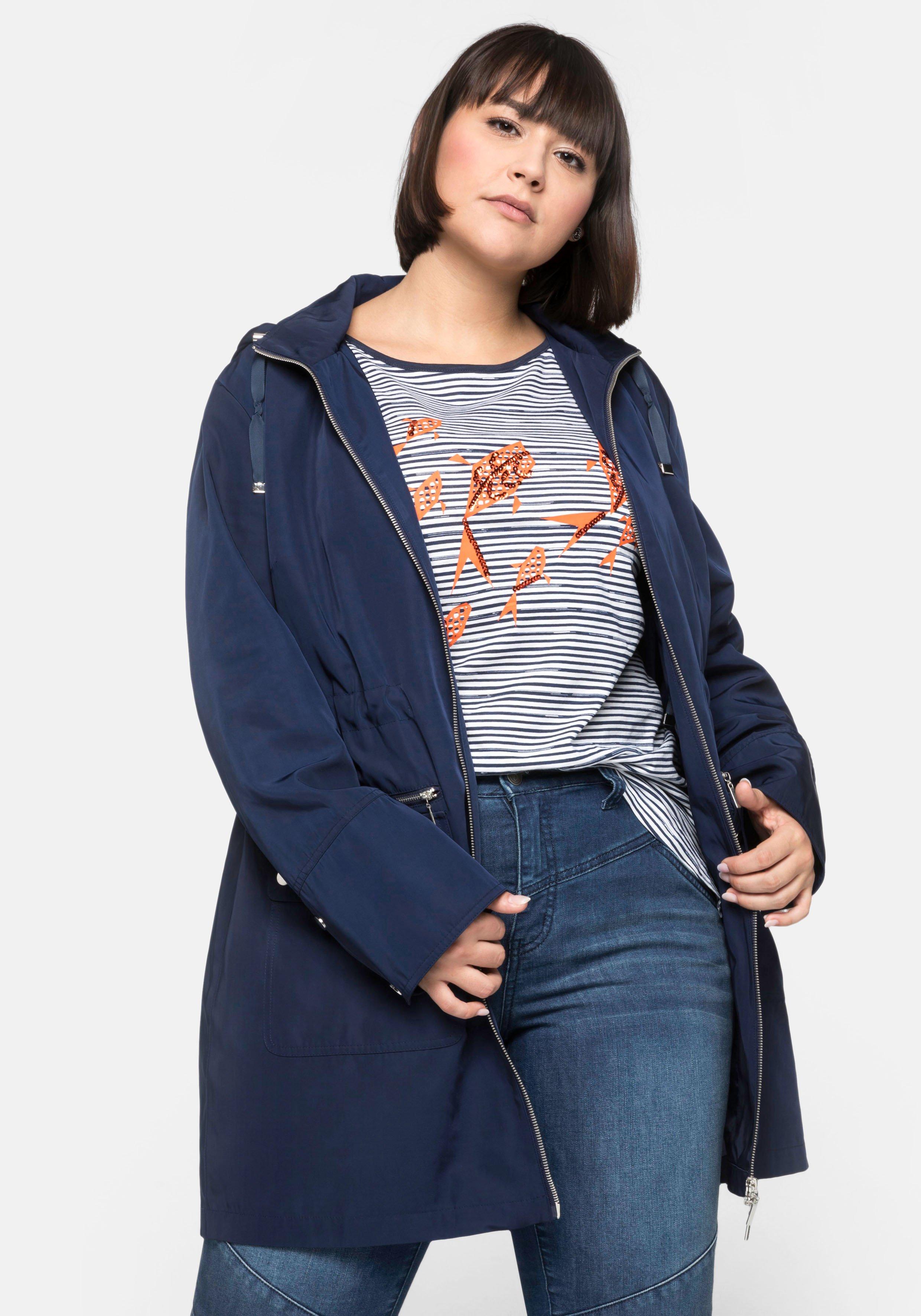 Outdoorjacke mit Kapuze und 2-Wege-Reißverschluss