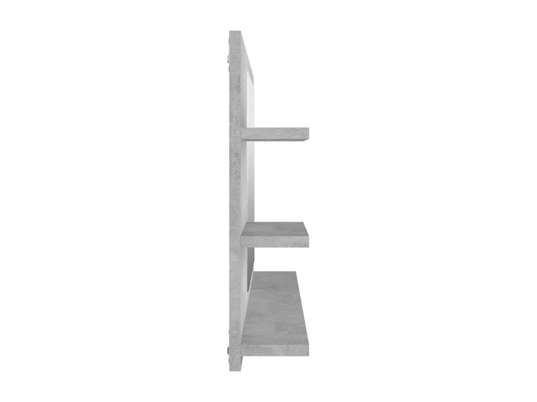 Miroir de salle de bain gris béton bois d’ingénierie