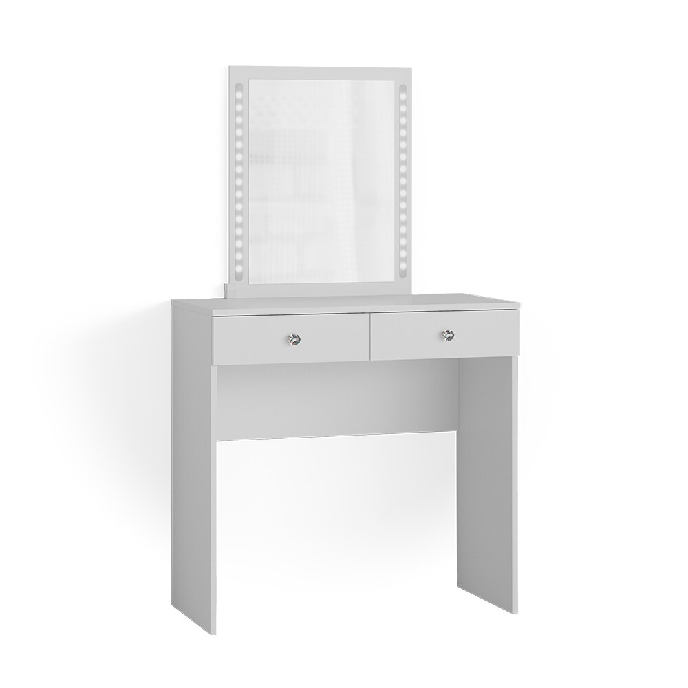 Vicco Schminktisch Frisiertisch Frisierkommode Elara Weiß LED Spiegel 80x79cm modern Schlafzimmer Kommode Schminkspiegel Schublade Ablage Aufbewahrung Kosmetiktisch Make-Up-Tisch