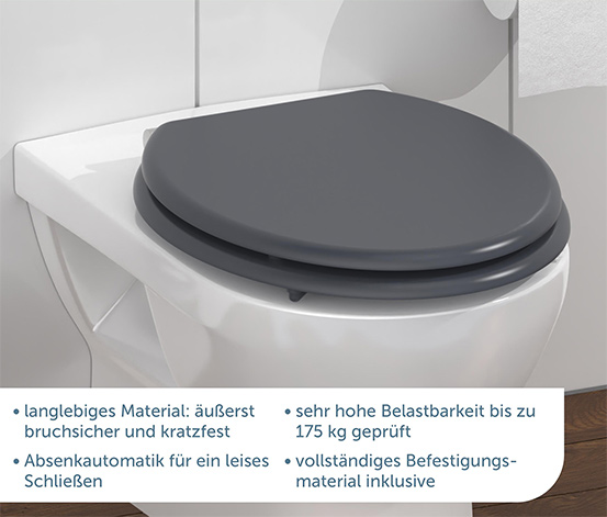 Schütte MDF-WC-Sitz »Spirit Anthrazit« mit Absenkautomatik