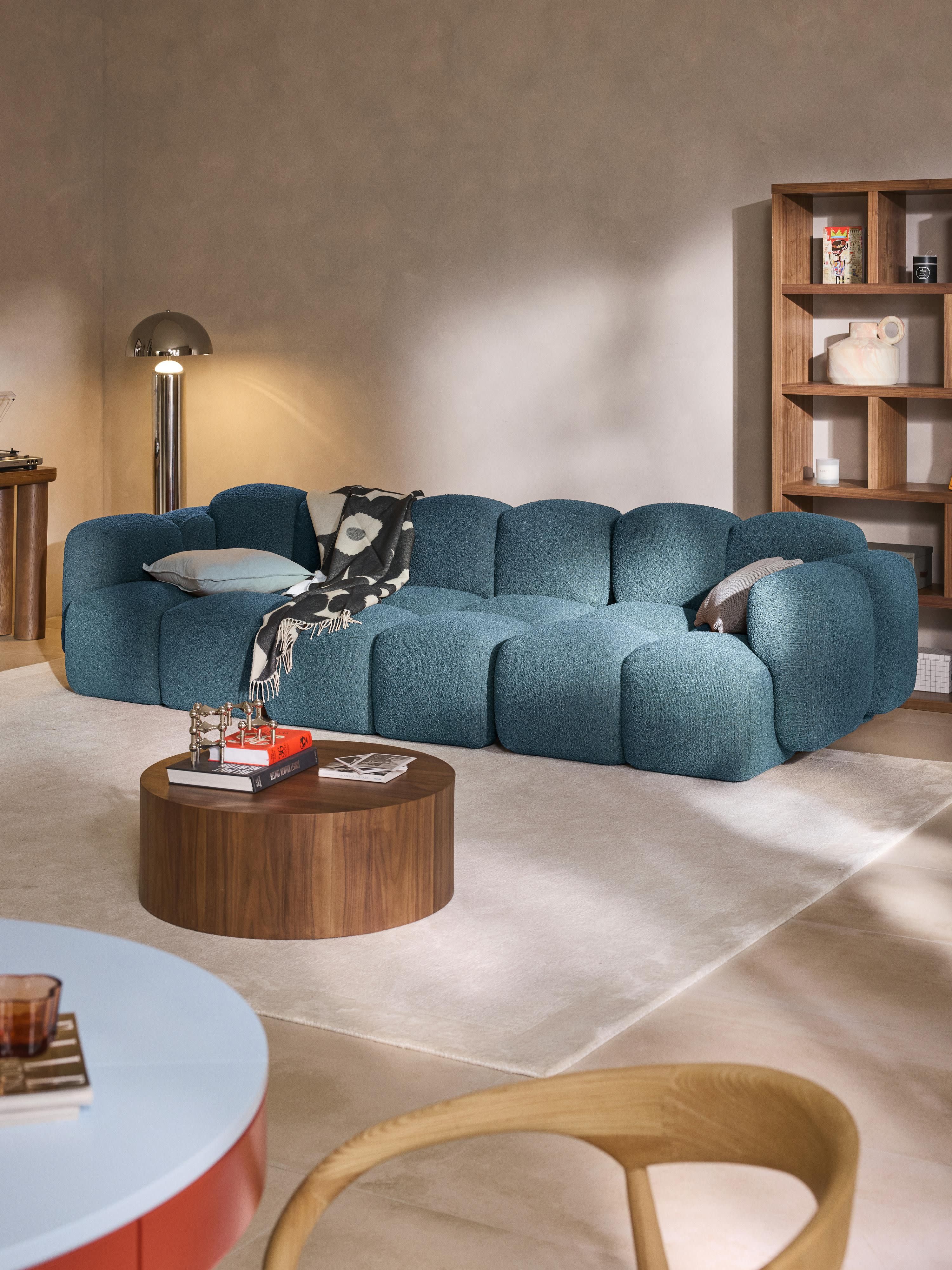 Modulaire bank Tayla (4-zits) van bouclé