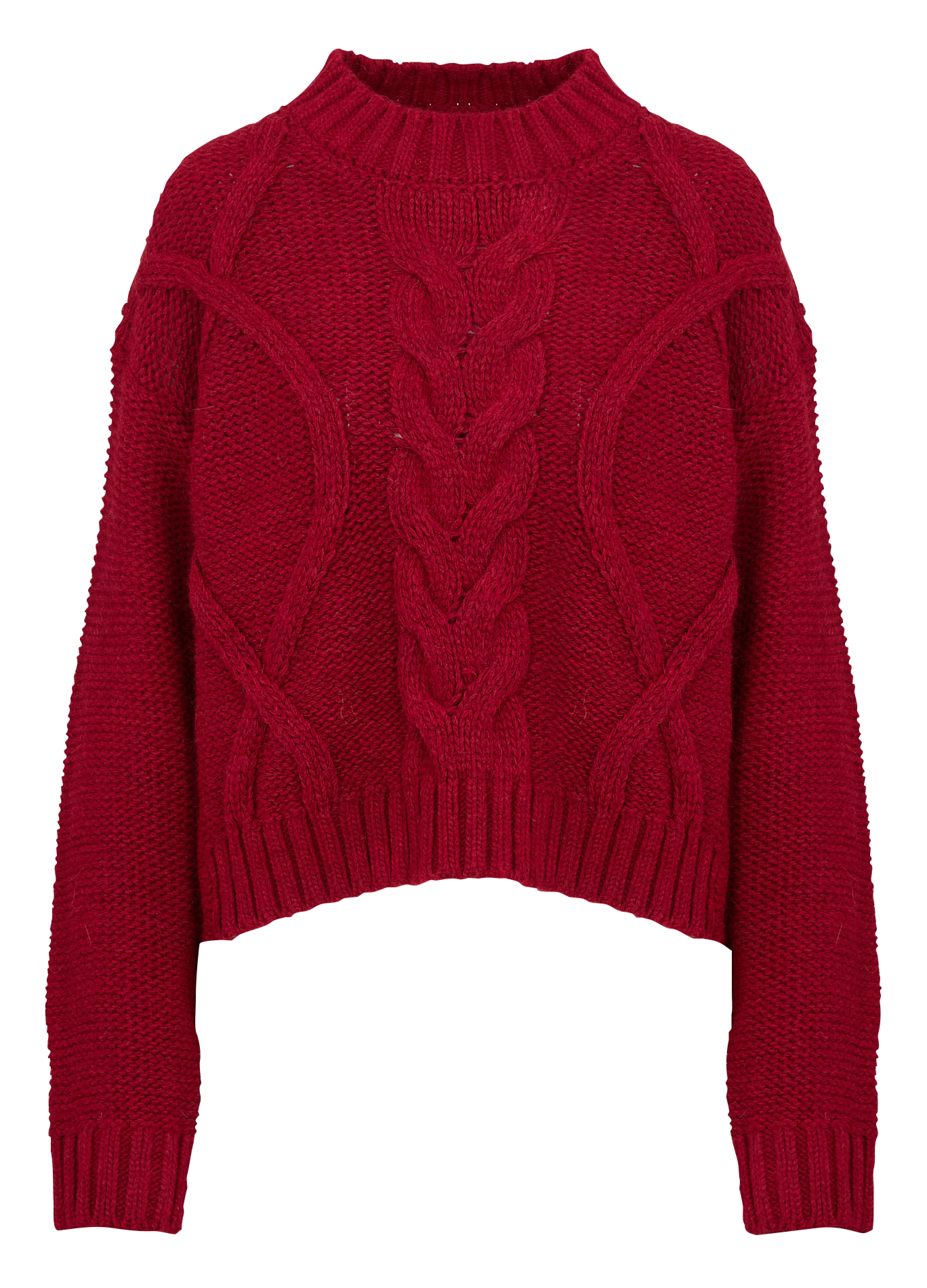 Pull ouversize en maille torsadées | Rouge