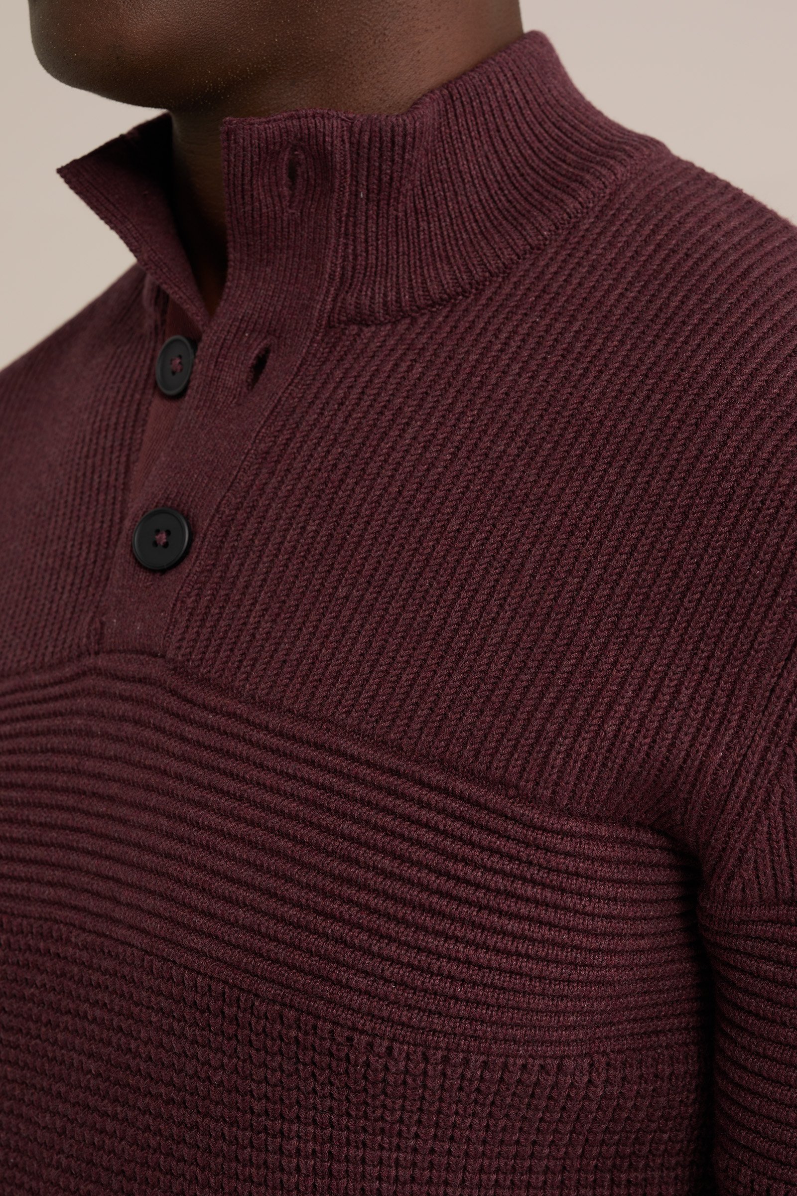 gebreide trui met structuur WE Fashion Bordeauxrood