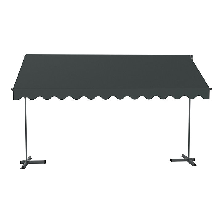 Store banne double pente à poser 4x3 m gris