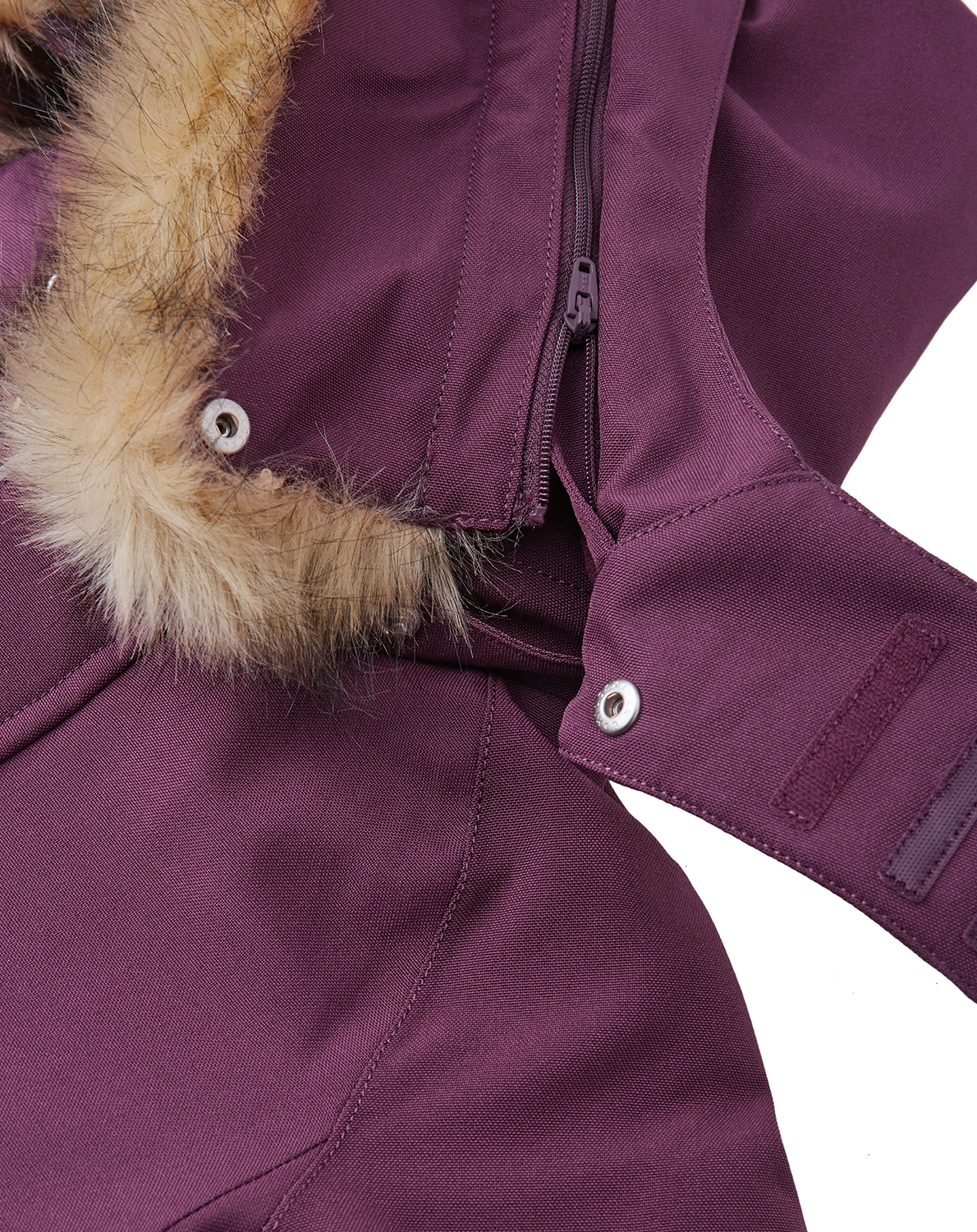 Schneeanzug TRONDHEIM mit Kunstfellbesatz in deep purple