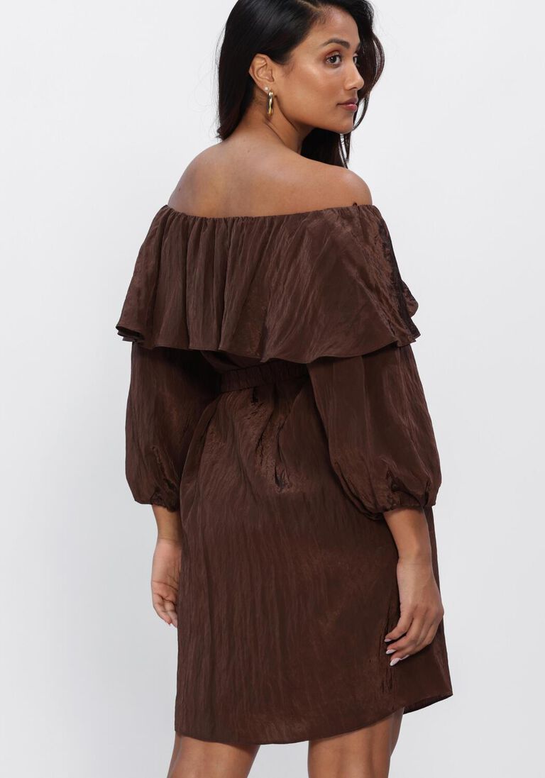bruine dante6 mini jurk kyo volant mini dress