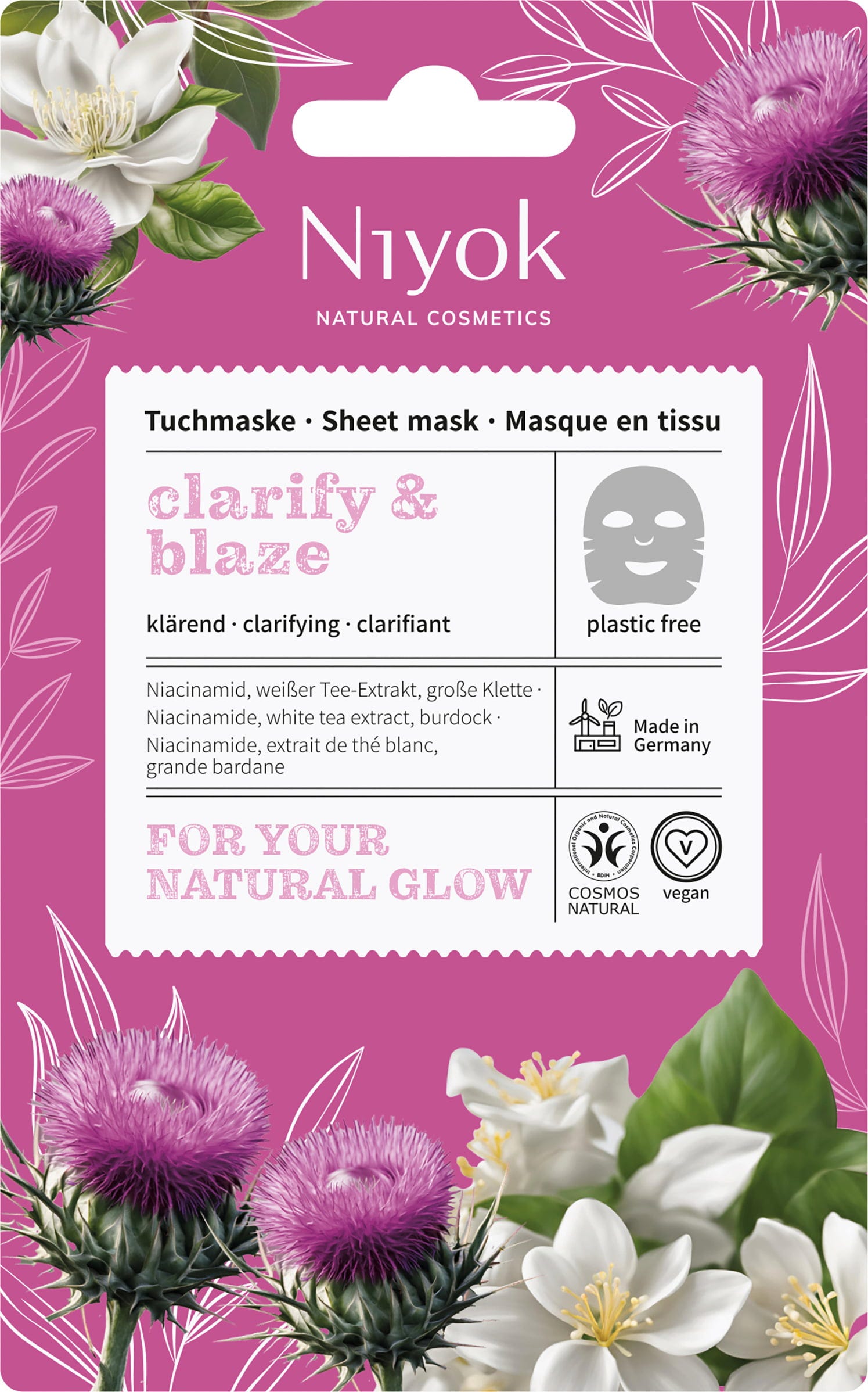 Niyok  Klärende Tuchmaske Clarify & Blaze, 10 ml
