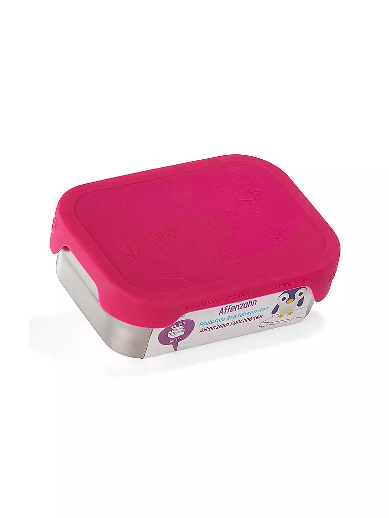AFFENZAHN Edelstahl-Brotdose  pink