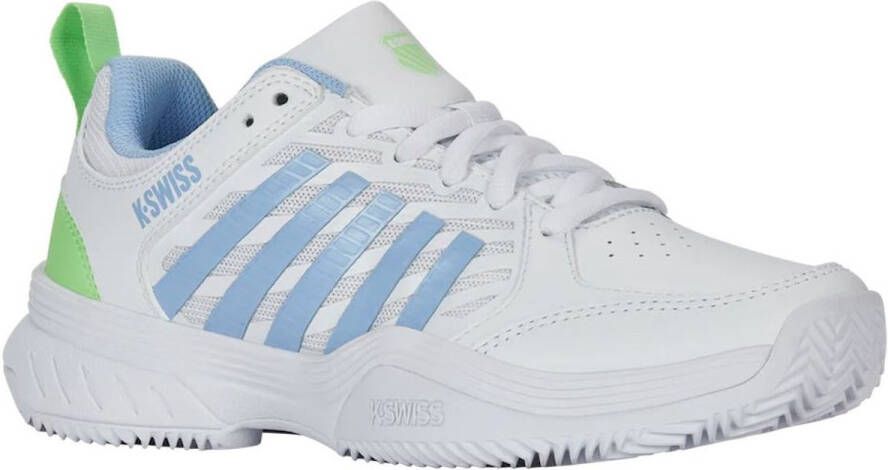 K-Swiss Court Express 2 Gravel Dames Tennisschoenen 94429112m Kleur Wit-blauw