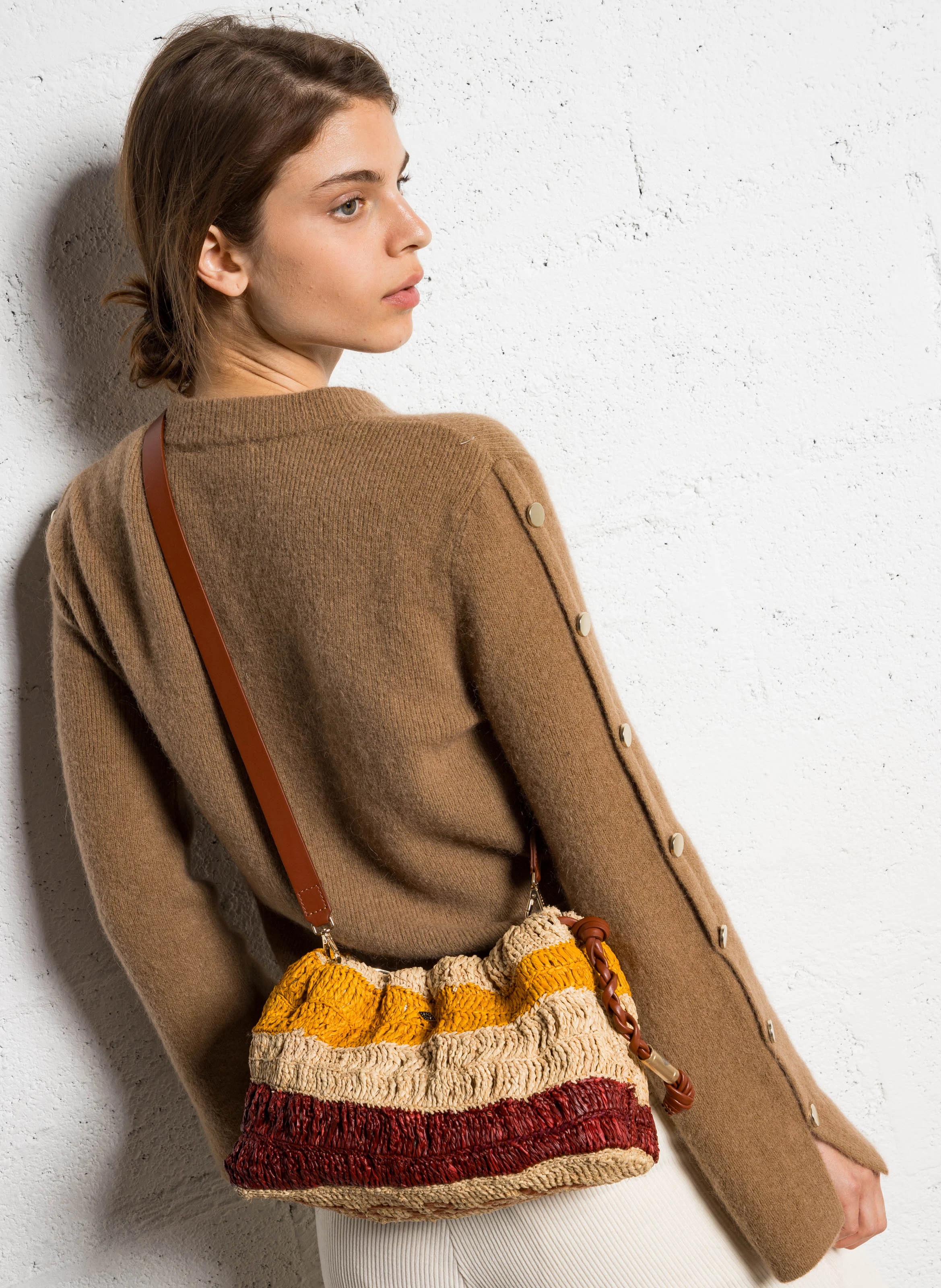 JUNE - Sac en raphia à rayures | Multicolore