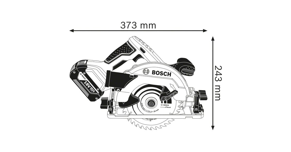 BoschGKS 18V-57G Professional handcirkelzaag  (Blauw/zwart, Incl. L-BOXX, accu en oplader niet inbegrepen)