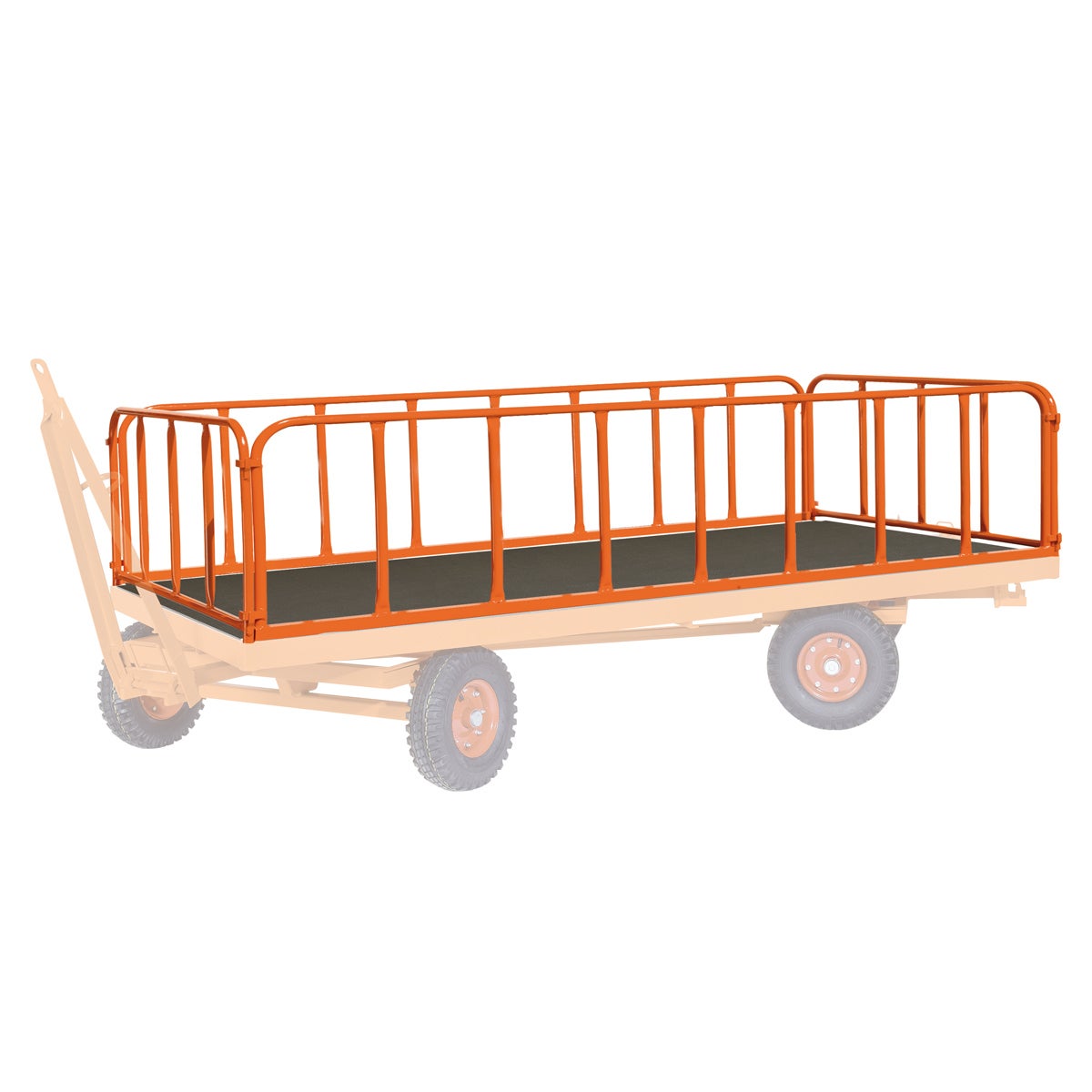 VARIOfit 4 stalen buiswanden 750mm hoog, demontabel voor industriële aanhangers 3000x1500mm