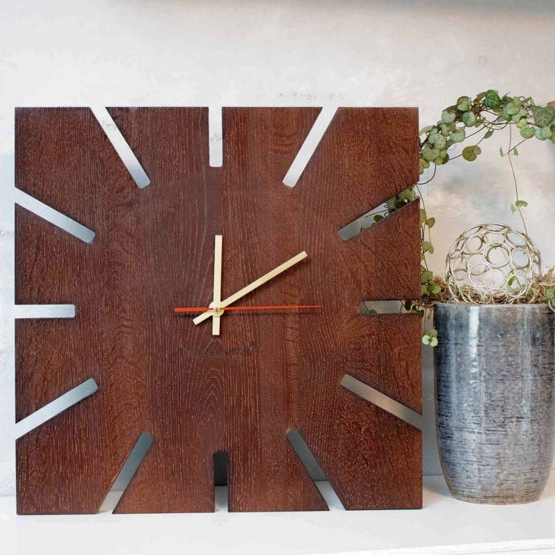 holz4home® Wanduhr „Sunshine XL“ aus Eichenholz