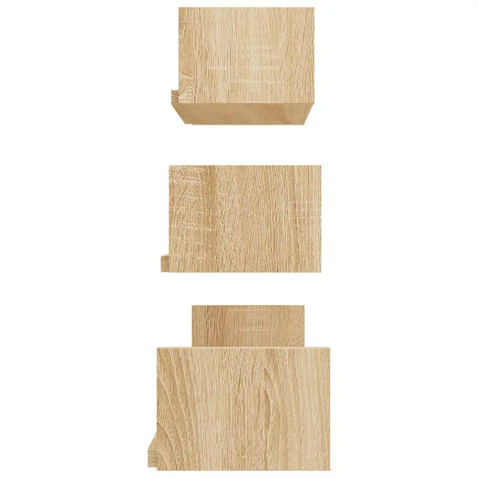 vidaXL - Plank - Bruin - Bewerkt hout - 60 x 15 x 10 cm - 3 stuks