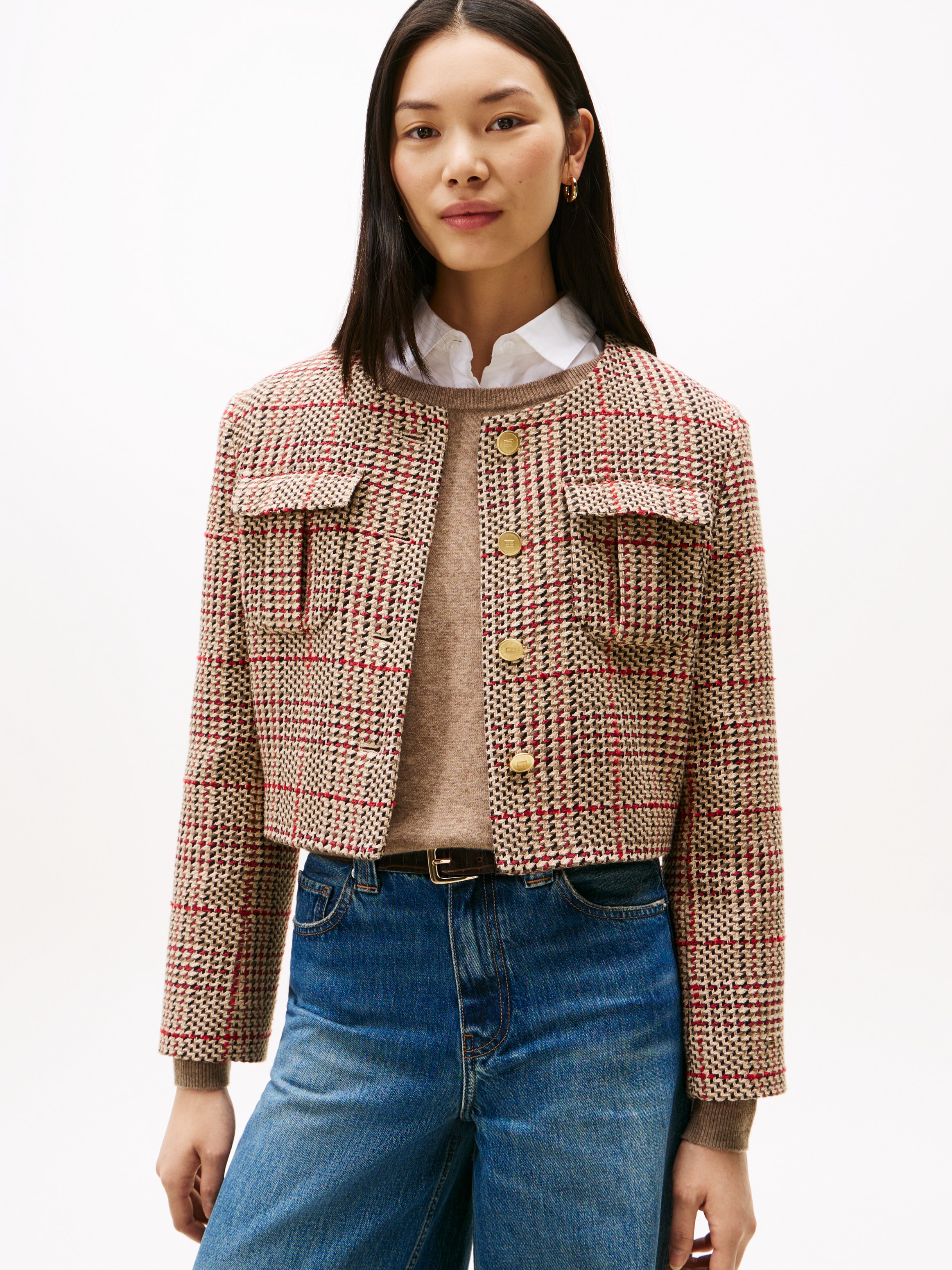 Tommy Hilfiger Kurzblazer »TWEED LADY JACKET«, mit Wolle