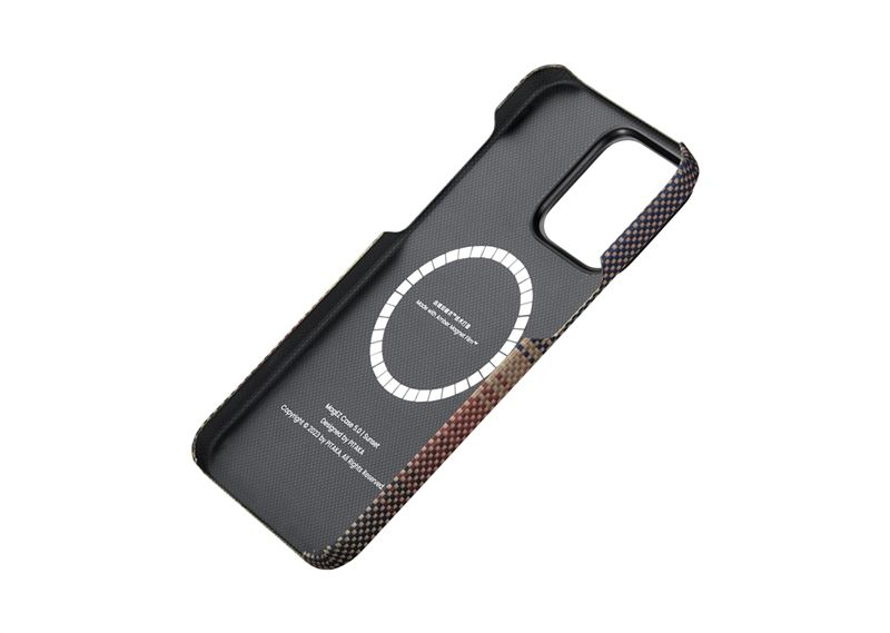 iPhone 15 Pro MagEZ 5 Fushion Weaving MagSafe Aramid Schutzhülle (KI1501SU) - Sunset (Rot / Schwarz)