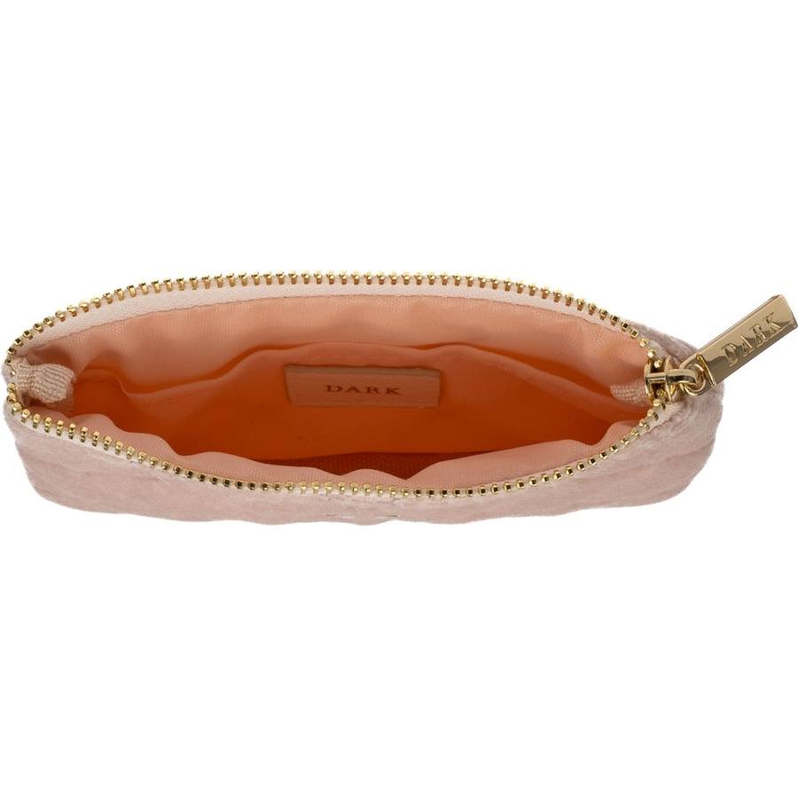 DARK Velvet Quilted Mini Pouch Sparkled Pale Rose