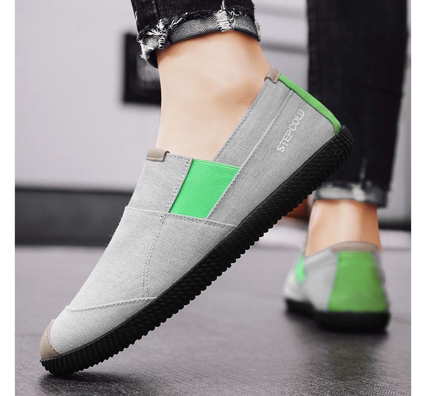 HANO - Color Block Canvas Slip-Ons / Slide Sandalen